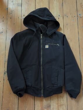 264-EUC Carhartt Black Hooded Sherpa-Lined Work Jacket For Women